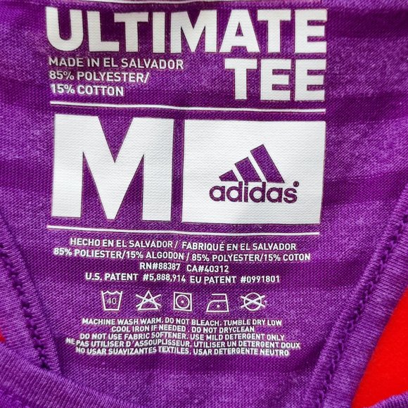 Adidas Ultimate Tee athletic tank top purple stripe women's size M - Picture 5 of 6